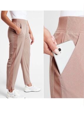 Athleta Brooklyn Ankle Pant Texture Mocha Blush